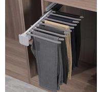 Cintre à pantalons, design télescopique extensible, en acier inoxydable pour l'organisation de placard, solution d'économie d'espace