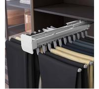 Cintre à pantalons extensible et coulissant - Organiseur de vêtements en acier à bras 11/22, solution de rangement pour pantalons peu encombrante, design à double rangée - Idéal pour l'organ
