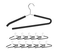 Cintre à Pantalons, Lot de 48, Traverse Pantalon Mousse, Costume, Cintre Ouvert antidérapant, Noir