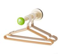 Cintre à ventouse avec tige télescopique pliable réglable à fixer au mur pour économiser de l'espace pour le rangement des vêtements dans les salles de bains et les armoires (vert crème)
