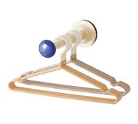 Cintre à ventouse avec tige télescopique pliable réglable à fixer au mur pour économiser de l'espace pour le rangement des vêtements dans les salles de bains et les armoires (bleu crème)