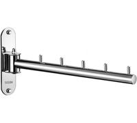 Cintre à vêtements avec bras oscillant, cintre mural pliable pour économiser de l'espace, en acier inoxydable 304, crochet de suspension pour buanderie (argent)