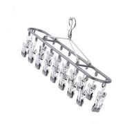 Cintre à vêtements en acier inoxydable 20 clips pliables sécurisés accessoire de vacances à la maison étendoir à chaussettes portable extérieur chaussette corde à linge séchoir coupe-vent multi-clips