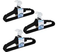 Cintre antidérapant recouvert de velours noir - 30 pièces - cintre pour costume antidérapant avec support pour cravates et ceintures crochet rotatif 360