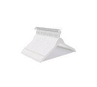 Cintre Bois, Lot de 20, avec Encoches Antiglisse, Barre Antiglisse pour Pantalons, Crochet Pivotant 360°, pour Costumes, Chemises, Manteaux, Blanc et Argent