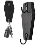 Cintre De Cercueil - Cintre Mural Rustique En Bois, Cercueil Mural Pour La Décoration D'Halloween, Décor Effrayant Pour La Maison, Présentoir De Rangement Ṕour Porte-tasses | Porte-clés P̀our Entrée,