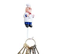 Cintre de Chef, Crochet mural de chef - Figurine de dessin animé d'un cuisinier français, crochet mural autocollant, crochet décoratif en tissu, porte-manteau, porte-clé pour porte, salle de bain