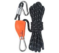 Cintre de corde à cliquet de poulie, engrenages en métal renforcé robuste sécurisé tendeur de boucle réfléchissant corde anti-dérapante pour le, 6mm 5m Noir