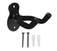 Cintre de guitare, support mural pour instruments de musique (Noir mat) | Protection anti-rayures, métal et EVA, support de rangement d'affichage, pour guitares, basses, mandoline, banjo