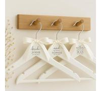 Cintre De Mariage Personnalisé, Cintre En Bois Gravé, Cadeau De Mariage Sur Mesure Pour La Préservation Et L'exposition De La Robe, De La Mariée Et Du Marié, Pour Les Anniversaires De Mariage(White)