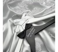 Cintre De Mariage Personnalisé, Cintre En Bois Gravé, Cadeau De Mariage Sur Mesure Pour La Préservation Et L'exposition De La Robe, De La Mariée Et Du Marié, Pour Les Anniversaires De Mariage(Black)