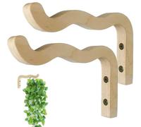Cintre de plante en bois, 2pcs 6x7 pouces murales peltes de plantes en plein air, support de plante suspendue, crochets muraux pour mangeurs d'oiseaux pour carillons éoliens, lanternes solaires