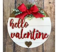 Cintre de porte 3D Hello Valentine, nouveau décor de porte, signe décoration pour la saint-valentin, cadeau saint-valentin, 2024 (Khaki, One Size)