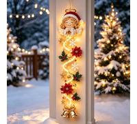 Cintre de porte de Noël lumineux, décorations de porte de Noël | 6 designs lumineux festifs avec une lueur chaleureuse, des détails dimensionnels, un décor vertical peu encombrant(E)