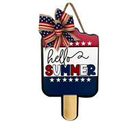 Cintre de porte du 4 juillet, panneau de porte Hello Summer | Forme de crème glacée Bonjour décor d’été,Décorations colorées du jour de l'indépendance, panneaux d'été pour porte d'entrée, pour fenêtre