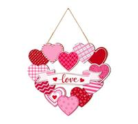 Cintre De Porte En Bois Avec Couronne De Cœur Ďe Saint-Valentin, 25x25x0,5 Cm, 250g, Double Face, Panneau Đe Porche D́e Ferme Rustique Pour Arbre Mural D̄e Porte D'entrée, Décoration Dé Fête