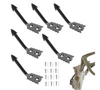 Cintre en forme de tête de mort européen - 10 x 6 x 3 cm - 6 supports de présentation en forme de tête de cerf | Support mural élégant sans effort pour trophée de chasse, décoration d'intérieur ou