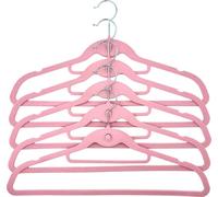 Cintre en velours, lot de 5 cintres porte-cravates, porte-ceintures, cintre à linge, crochet à vêtements, cintre à vêtements, couleur:rose