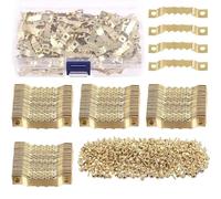 Cintre for cadre Photo en dents de scie, 50 à 100 ensembles, for suspendre des photos, peinture l'huile, miroir, crochets avec vis 7x40mm pour Fixation Cadres Photos Miroirs Œuvres art(Gold-100sets)