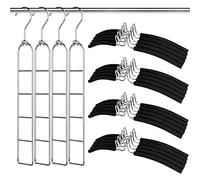 Cintre Gain de Place - 4 Pack Cintres Multicouches Antidérapants 5 en 1 Éponge Support de Rangement pour Vêtements en Métal Organisateur de Cintre pour Veste Manteau Pull Pantalon Chemise T-Shirt