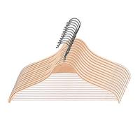 Cintre KADAX en Bois avec épaules crantées, Barre à Pantalons, cintres Peu encombrants pour Pantalons, Jupes, Chemises, Costumes, antidérapants, Crochets métalliques rotatifs à 360 ° (12)