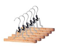 Cintre KADAX en Bois, Cintre pour vêtements, Pantalon, Jupe, tendeur de Pantalon, Cintre de Jupe, tendeur de Jupe, Crochet Rotatif à 360 ° en métal, antidérapant, Support de Serrage (6)