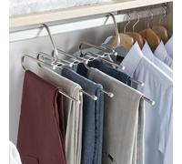InnovaGoods Cintre multiple pour pantalon 5-en-1 pliable barres amovibles Gris argenté plastique