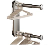 Cintre mural à ventouse, crochet télescopique réglable, support pliable en acier au carbone pour salle de bain, chambre à coucher, balcon, sans perçage (gris)