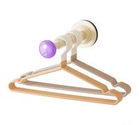 Cintre mural à ventouse, pliable, sans perçage, réglable de 12 cm à 20 cm, peut contenir 20 cintres, pour salle de bain et armoire (violet crème)