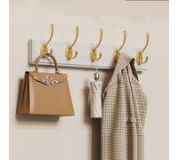 Cintre Mural en Métal avec 4 Crochets, Patère Murale pour Suspendre Manteaux Écharpes, Sacs À Main Et Autres, Design Élégant(Gray,8 Hooks)