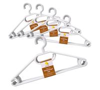 Cintre plastique avec barre de pantalon - blanc / pack de 50 - cintres pour vestesemanden chemisiers avec support pour cawattes et ceintures