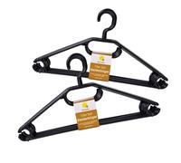 Cintre plastique avec barre de pantalon - noir / pack de 20 - cintres pour vestesemanden chemisiers avec support pour cawattes et ceintures