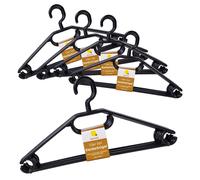 Cintre plastique avec barre de pantalon - noir / pack de 50 - cintres pour vestesemanden chemisiers avec support pour cawattes et ceintures