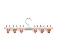 Cintre pliable avec crochet rotatif et organiseur multi-clips pour chapeaux, chaussettes, écharpes, rangement pour la maison et le trafic (orange)
