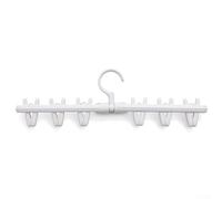 Cintre pliable avec crochet rotatif et organiseur multi-clips pour chapeaux, chaussettes, écharpes, rangement pour la maison et le train, blanc