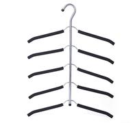 Cintre pliable multifonction avec éponge antidérapante, support de rangement en acier inoxydable pour économiser de l'espace pour l'organisation de placard, cintre multicouche (noir)