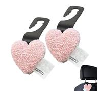 Cintre pour appuie-tête de siège de voiture - Crochets d'appui-tête de dessin animé en forme de cœur - Cintre peu encombrant pour siège arrière de voiture, accessoires d'intérieur de voiture pour