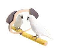 Cintre pour Cage à Oiseaux - Jouet d'exercice avec Miroir pour Oreilles de Chiot, Support de Repos pour perroquets, Stimulation mentale Active, réduction du Stress | Accessoire de Suspension