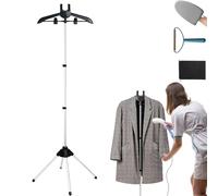 Cintre pour défroisseur, support réglable pour défroisseur à main avec gant de repassage et rasoir à peluches, trépied télescopique, cintre suspendu pour défroisser les vêtements (Noir)