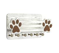 Cintre pour laisses de chien | 6 crochets mignons en forme de patte | Pour intérieur de maison, entrée, cuisine, chambre à coucher, appartement, couloir