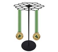 Cintre pour médailles - Support pour trophées, support de ruban de réussite, conception pivotante circulaire, mural rotatif en acier, souvenirs sportifs, cadre rond en fer noir pour les gagnan