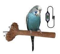 Cintre pour oiseaux chauffé pour perroquets - Support en bois simulé, station de chauffage stable pour perroquets, mines, perroquets gris africains
