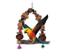Cintre pour perroquet avec boule en rotin Accessoires de cage pour perruches, station de jeu intérieure pour entraînement, repos et observation depuis la fenêtre