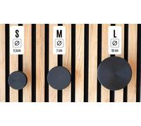 Cintre rond solide super résistant pour panneaux acoustiques | 3 tailles 50/70/100 mm | Crochet en forme de L optionnel | Montage sans perçage | Convient aux panneaux avec des espaces de lattes de 12