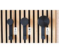 Cintre rond super solide pour panneaux acoustiques | 3 tailles 50/70/100 mm | Crochet en forme de L optionnel | Montage sans perçage | Convient aux panneaux avec des espaces de lattes de 12 à 15 mm