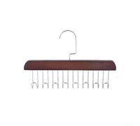Cintre rotatif en bois 8 crochets multifonction pour cravates, ceintures, écharpes, économiseur d'espace, solution de rangement pour placard, finition naturelle, 27,5 cm