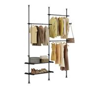 Cintre télescopique au sol - SOBUY - Noir - 147-195 cm largeur - 200-295 cm hauteur - Capacité 65 kg
