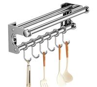Cintre Utensil de Cuisine - Support Mural de Rack Utensil de Cuisine, Cintre Utensil de Cuisine | Support de Stockage de Cutter en Acier Inoxydable Réglable avec Crochets, Organisateur Mural pour