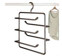 Cintre Vertical pour slim pour 5 Pantalons Simultanés Cintre(coffee) | Acier pour robuste, supporte poids lourd, ne se déforme pas, finition pour durable, marron