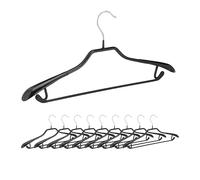 Relaxdays Cintres pour costumes revêtement antidérapant noir métal lot de 10, noir,45 x 22,5 x 3 cm